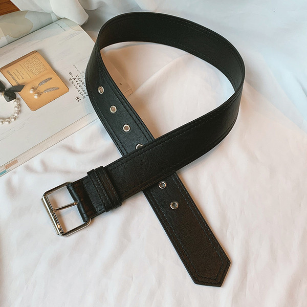 Cureaua casual neagra de dama din piele ecologica