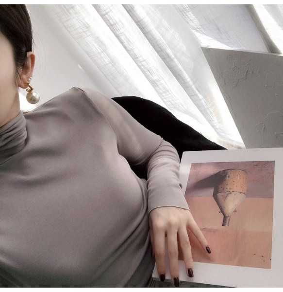 Cercei mari de dama cu perle