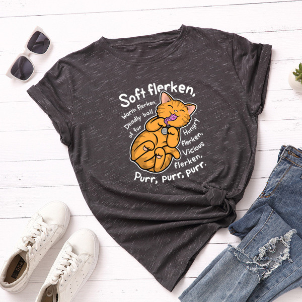 Női alkalmi póló színes rátéttel és O-nyakkal