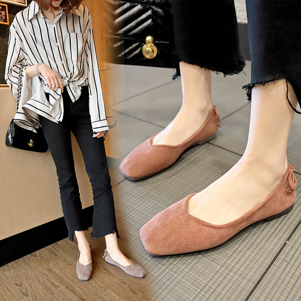 Ležerne ženske antilop cipele s ravnim potplatom