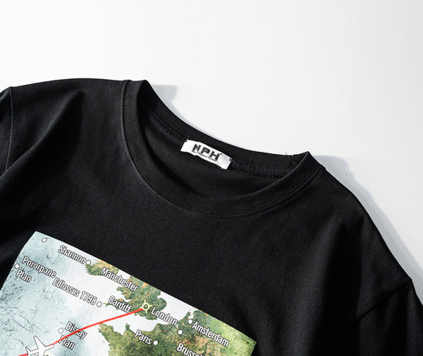 Ikdienas vīriešu T-krekls ar aplikāciju un īsām piedurknēm