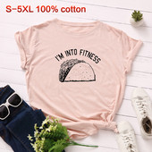 Moteriški laisvalaikio marškinėliai su raštu ir ovalia iškirpte