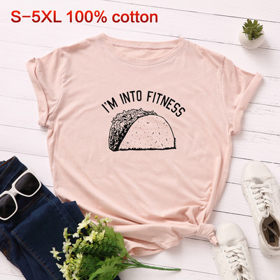 Moteriški laisvalaikio marškinėliai su raštu ir ovalia iškirpte