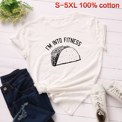 Moteriški laisvalaikio marškinėliai su raštu ir ovalia iškirpte