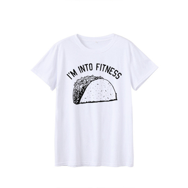 Moteriški laisvalaikio marškinėliai su raštu ir ovalia iškirpte