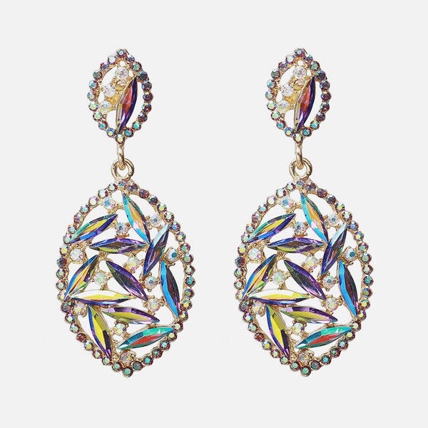 Modern női fülbevaló sokszínű kövekkel