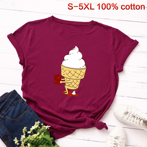 Színes rátéttel és O-nyakú női póló