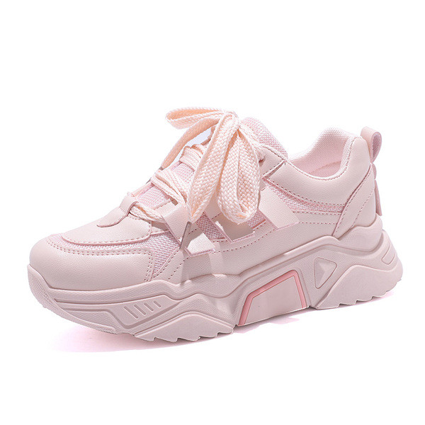 Laisvalaikiai moteriški sportbačiai iš eko odos su aukštais padais ir raišteliais