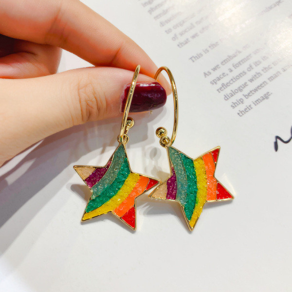 Csillag alakú tarka női fülbevaló