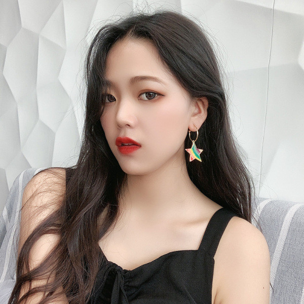 Csillag alakú tarka női fülbevaló
