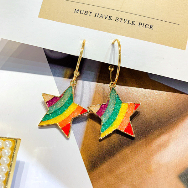 Csillag alakú tarka női fülbevaló