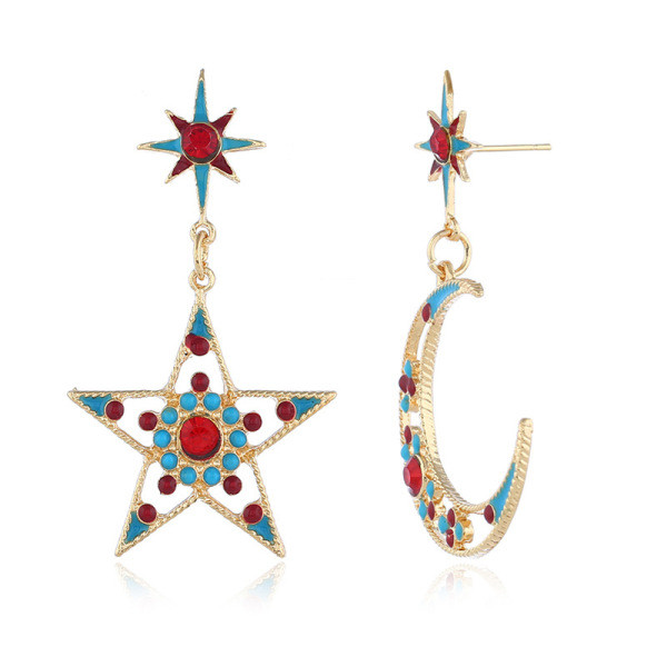 Cercei de dama in forma de luna si stea