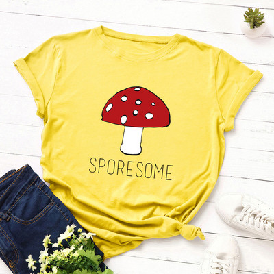 Tricou de damă cu aplicație colorată, mâneci scurte și decolteu oval