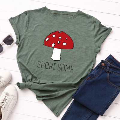 Tricou de damă cu aplicație colorată, mâneci scurte și decolteu oval