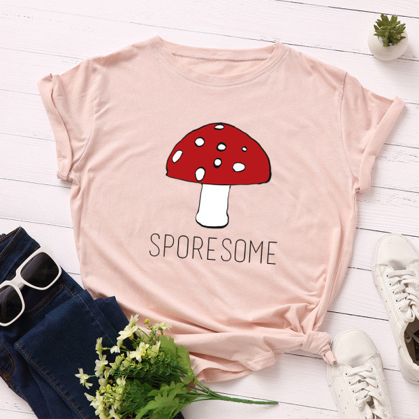 Tricou de damă cu aplicație colorată, mâneci scurte și decolteu oval