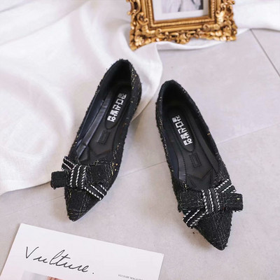 Pantofi casual dama cu talpa plata si panglica