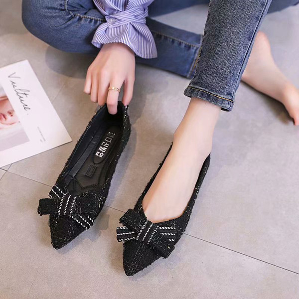 Pantofi casual dama cu talpa plata si panglica