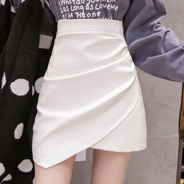 Fusta asimetrica de dama cu talie inalta