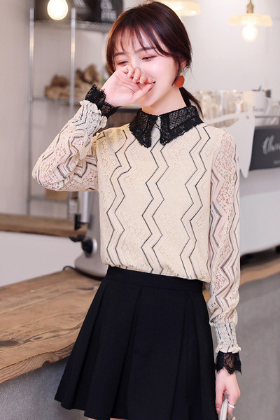 Camasa de dama model nou din dantela cu decolteu oval