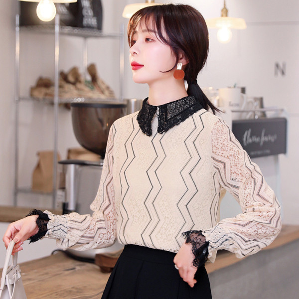 Camasa de dama model nou din dantela cu decolteu oval