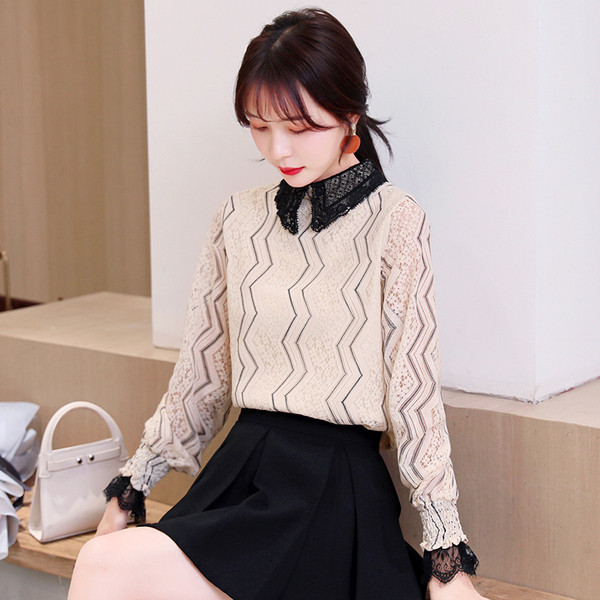 Camasa de dama model nou din dantela cu decolteu oval