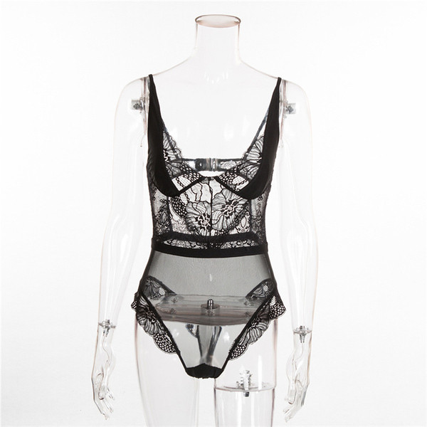 Modern női csipke body vékony pántokkal