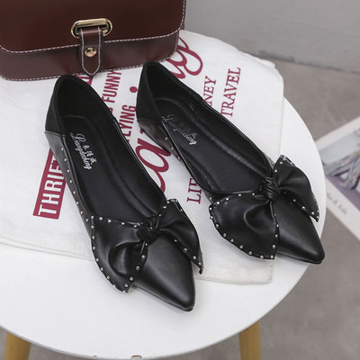 Kožne ženske casual cipele s ravnim potplatom s trakom