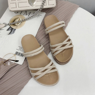 Papuci casual dama cu bretele si talpa plata