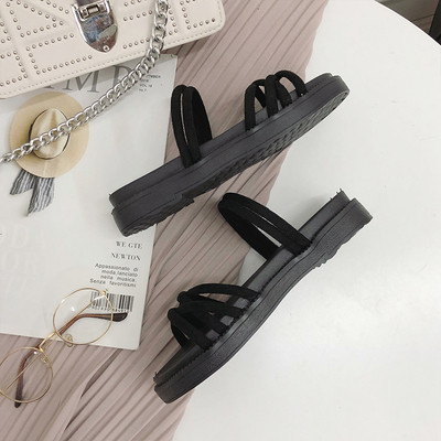 Papuci casual dama cu bretele si talpa plata