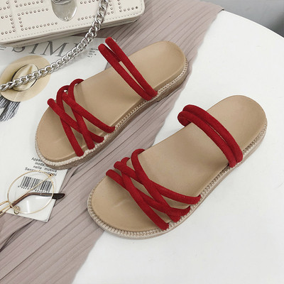 Papuci casual dama cu bretele si talpa plata