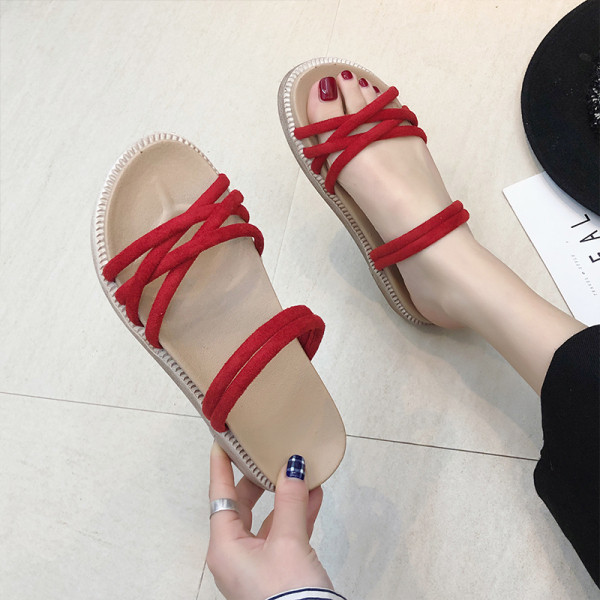 Papuci casual dama cu bretele si talpa plata