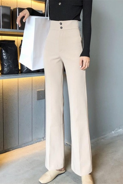 Modern női nadrág magas derékkal - egyenes modell