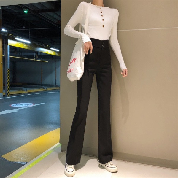 Modern női nadrág magas derékkal - egyenes modell