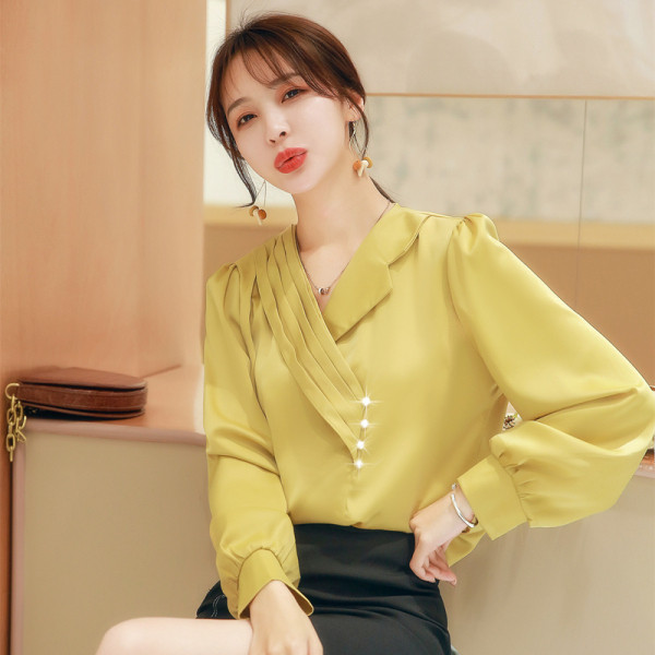 Bluza de dama model nou cu decolteu spitz si maneci lungi - model lat