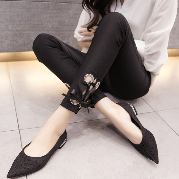 Elastīgi sieviešu legingi ar augstu vidukli un metāla elementiem