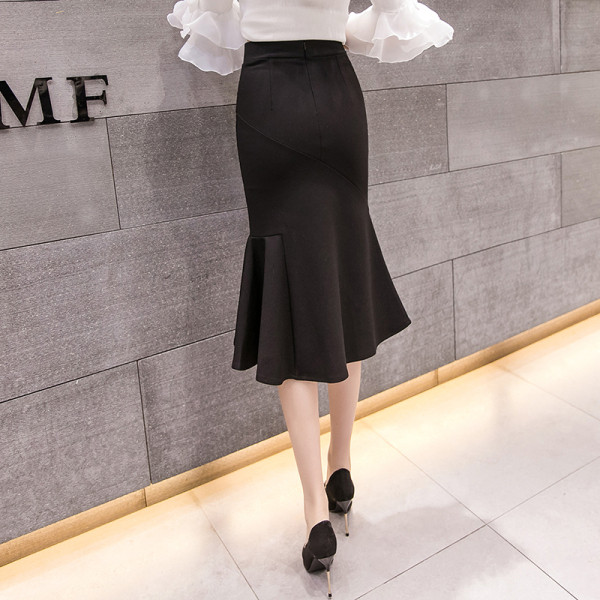 Fusta casual dama cu talie inalta - model asimetric