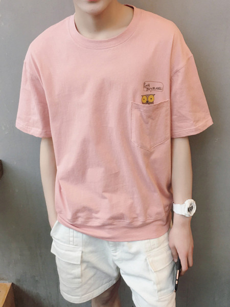 Alkalmi férfi póló mentes modell zsebbel és rátéttel