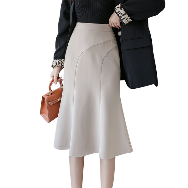 Stiilne kõrge vöökohaga naiste seelik – lõikega mudel