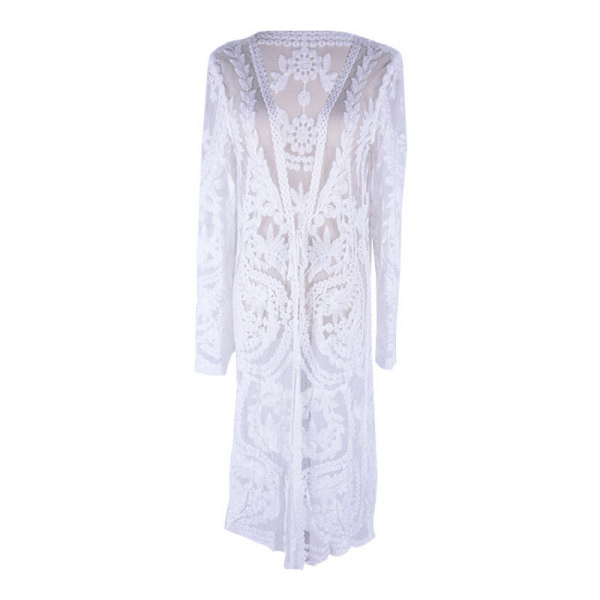 Pareo lung de dama din dantela cu maneci lungi