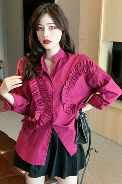 Ženska košulja od šifona na kovrče