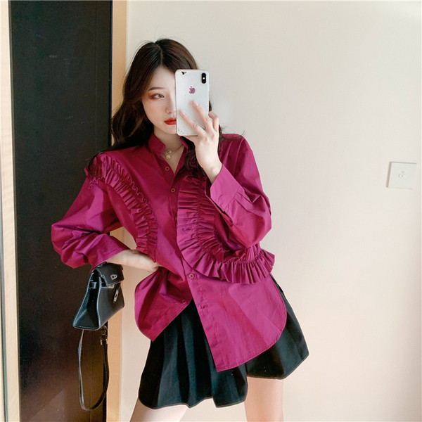 Ženska košulja od šifona na kovrče