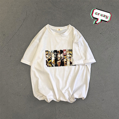 Férfi póló széles modell színes rátéttel és rövid ujjal