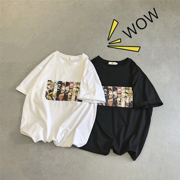 Férfi póló széles modell színes rátéttel és rövid ujjal