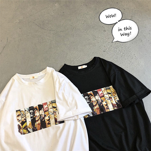 Férfi póló széles modell színes rátéttel és rövid ujjal