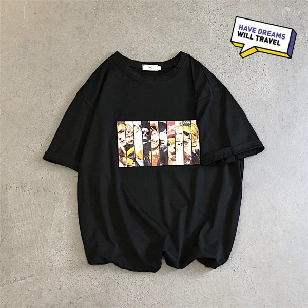 Férfi póló széles modell színes rátéttel és rövid ujjal