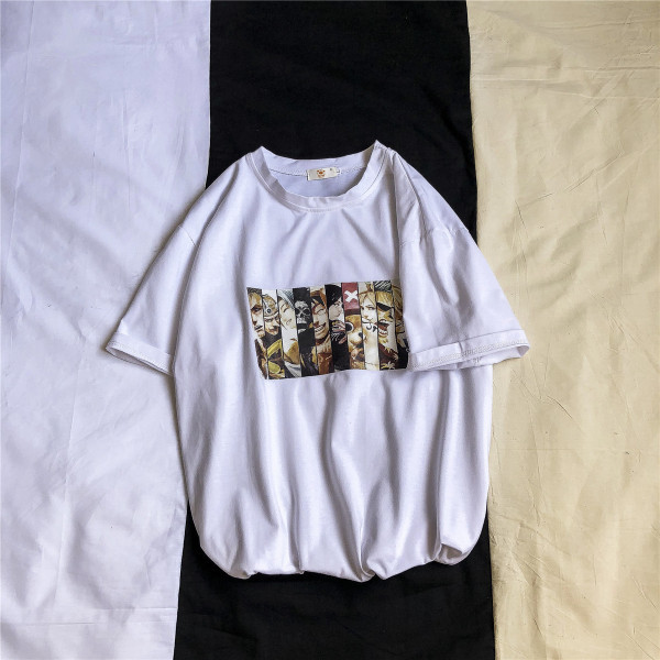 Férfi póló széles modell színes rátéttel és rövid ujjal