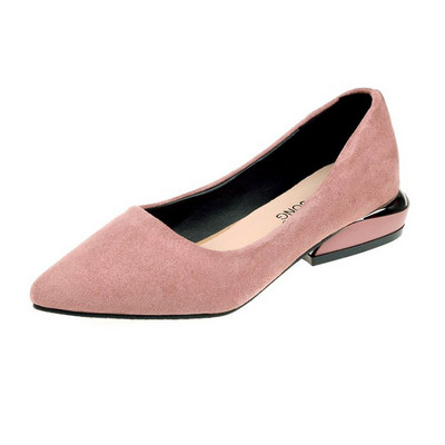 Model nou de mocasini casual cu toc mic gros - marime mare