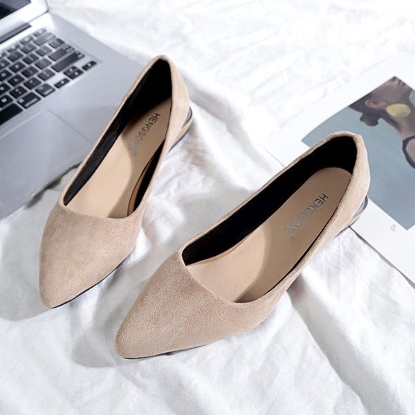 Model nou de mocasini casual cu toc mic gros - marime mare