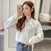 Jauna modeļa sieviešu krekls ar apaļu kakla izgriezumu un garām piedurknēm - plats modelis