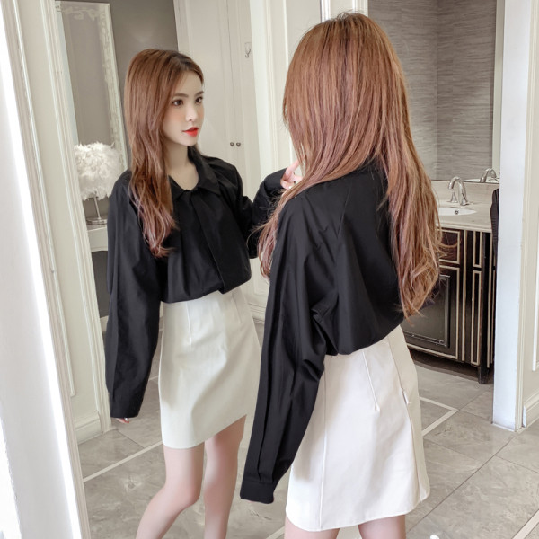 Jauna modeļa sieviešu krekls ar apaļu kakla izgriezumu un garām piedurknēm - plats modelis